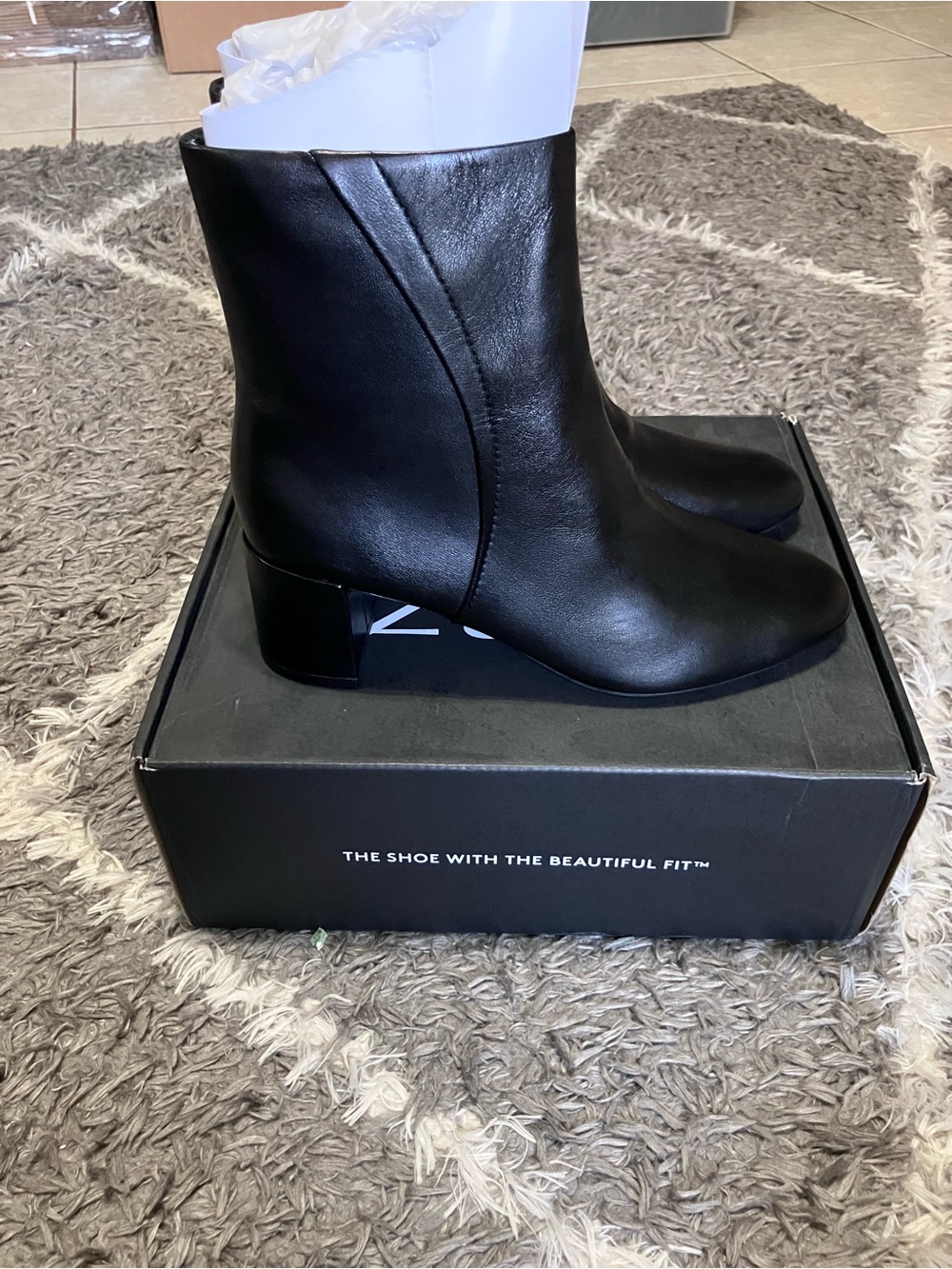 Naturalized Black Leather Women's Ankle Boots